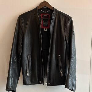Men's Black Diesel Leather Jacket